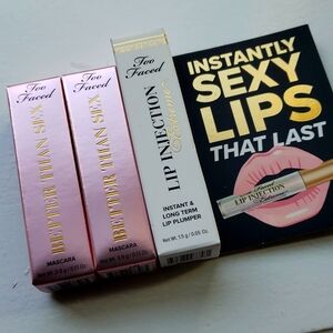BNIB Too Faced mini mascara and lip injection